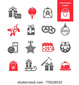 Christmas  decoration icon set
