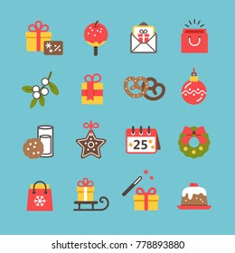Christmas  decoration icon set
