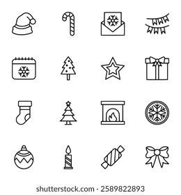 Christmas Decoration icon set vector illustration
