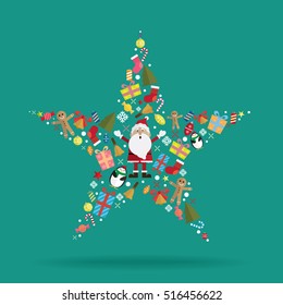 Christmas decoration icon star vector