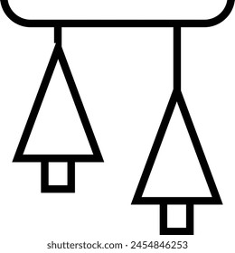 christmas decoration icon. Thin linear style design isolated on white background