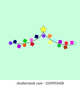 Christmas decoration icons in blue background