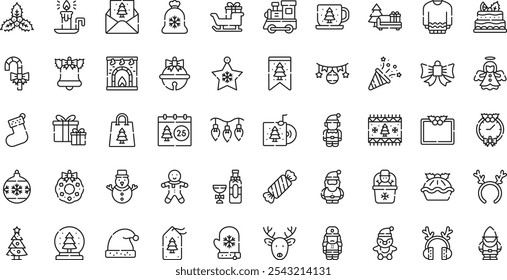 Christmas decoration icons High-Quality Vector Icons Collection with Editable Stroke. Ideal for Professional and Creative Projects.