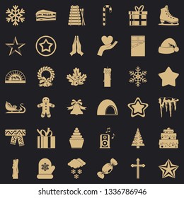 Christmas decoration icons set. Simple style of 36 christmas decoration vector icons for web for any design