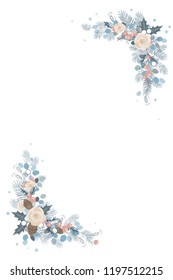 Christmas decoration. Isolated frame on a white background.