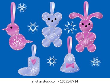 christmas decoration isolated on a blue background