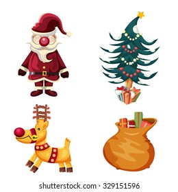 Christmas decoration isolated on white background, illustration, vector 