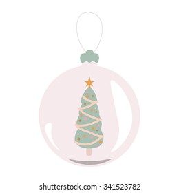 Christmas decoration isolated on white background. Vector illustration.