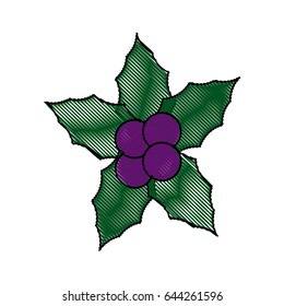 christmas decoration leaves and berries floral