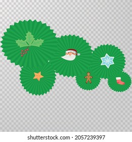 Christmas decoration made of green paper fans