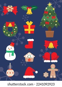 Christmas decoration material set ornament gift winter snow tree socks snowman