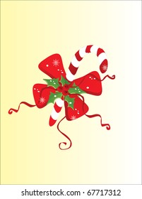 Christmas Decoration Mistletoe and Candy Cane