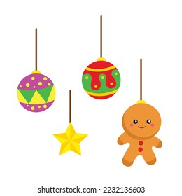Christmas Decoration Object Accessories Illustration Vector Clipart
