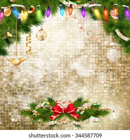 Christmas decoration on abstract background. EPS 10 vector file included