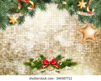 Christmas decoration on abstract background. EPS 10 vector file included
