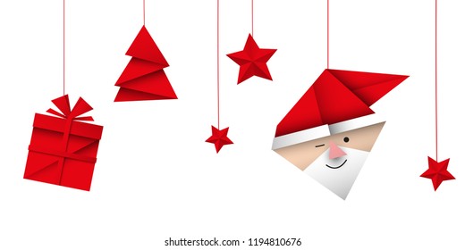 Christmas Decoration Origami Vector