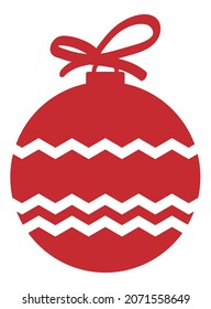 Christmas Decoration Ornament in Flat Vector Format One color