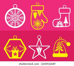 christmas decoration ornaments elements vector design 