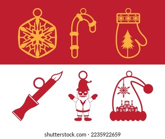 christmas decoration ornaments elements vector design 