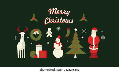 Christmas decoration pack. Vector illustration