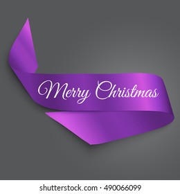 Christmas decoration of purple satin ribbon 