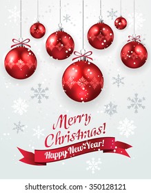 Christmas decoration with red Christmas balls