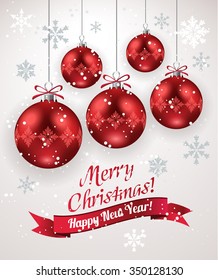 Christmas decoration with red Christmas balls