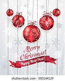 Christmas decoration with red Christmas balls