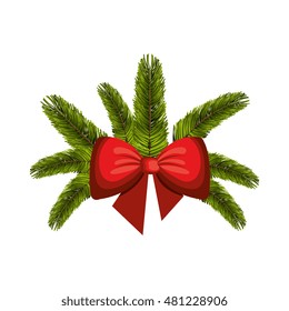 christmas decoration with red bow ribbon