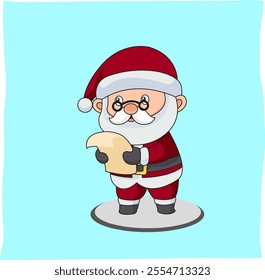 christmas decoration, santa reading a piece of paper