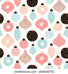 Decoración navideña patrón sin fisuras - ilustraciones de la época de invierno dibujadas a mano - diseño de impresión de vacaciones repetidas