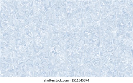Christmas decoration. Seamless pattern. Snowflakes arranged in a honeycomb structure. Randomly painted elements. 