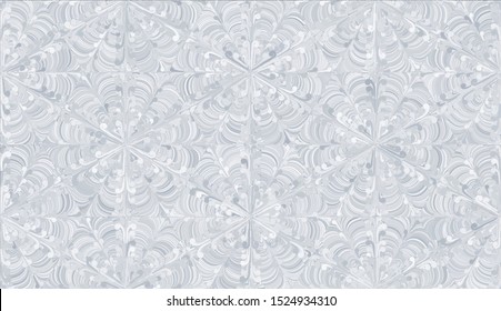 Christmas decoration. Seamless pattern. Snowflakes arranged in a honeycomb structure. Randomly painted elements. 