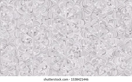 Christmas decoration. Seamless pattern. Snowflakes arranged in a honeycomb structure. Randomly painted elements. 