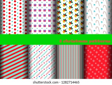 Christmas decoration seamless patterns background