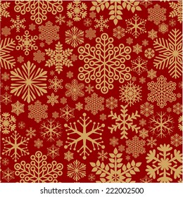 Christmas Decoration Seamless Snowflake Vector Holiday Texture.