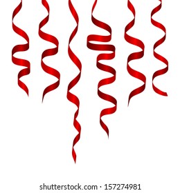 Christmas decoration.red serpentine isolated on white background.vector