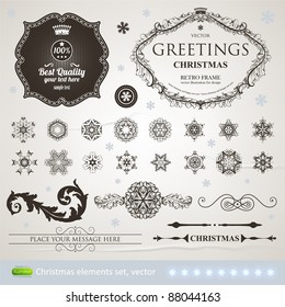 Christmas decoration set - lots of calligraphic elements, bits and pieces to embellish your holiday layouts