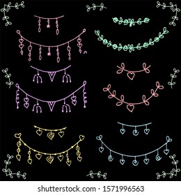 Christmas decoration set and vector and holiday season