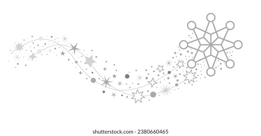 Christmas decoration - Silver Glitter shiny wave