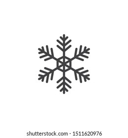 Christmas decoration snowflake line icon. linear style sign for mobile concept and web design. Snowflake ornate outline vector icon. Symbol, logo illustration. Vector graphics