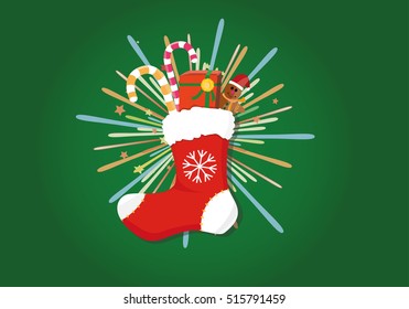 christmas decoration sock with gift box