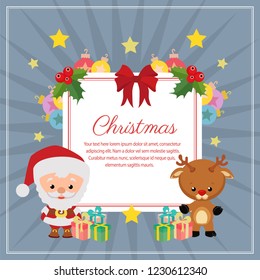 christmas decoration square text santa claus reindeer