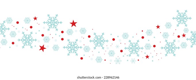 Christmas decoration with stars and snowflakes