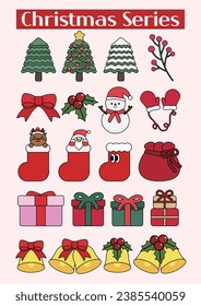 Christmas Decoration Stickers Series (SVG, PNG, JPG, AI, EPS, ETC.)