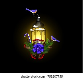 Christmas decoration with street light