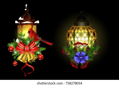 Christmas decoration with street light