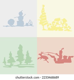 Christmas decoration theme freehand drawing vector