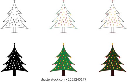 Christmas decoration themed isolated vector art
