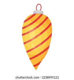 Christmas decoration, toy. Icon. Isolated vector object. Modern cartoon style.